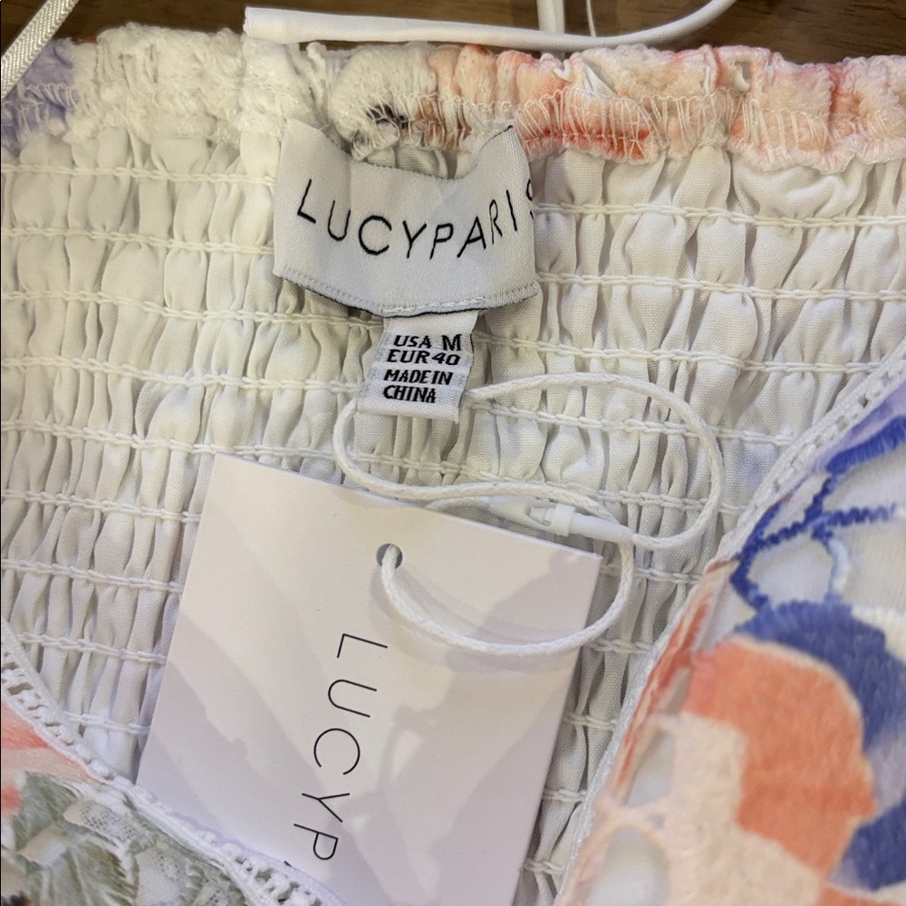 STUNNING Lucy Paris Floral Elaine Floral Dress Wedding Brunch Medium NWT - Picture 8 of 10